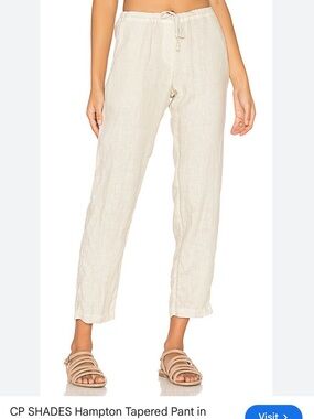 CP SHADES linen tapered cropped pants